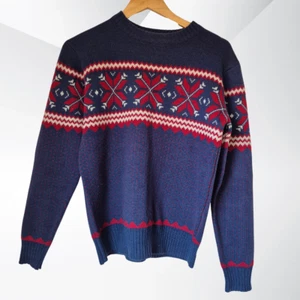 Pop Vintage! Maglione Boutique Natalizio Motivo Fiocco di Neve Misto Lana Taglia S - Foto 1 di 6