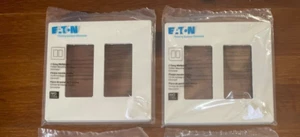 Decorator 2 Gang Wallplate Covers EATON PJS262LA Screwless MidSize LIGHT ALMOD~2 - Picture 1 of 4