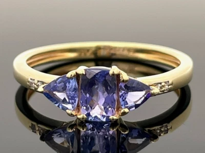 RING GR. 21 (CA.66) 925/- SILBER VERGOLDET MIT TANSANIT & ZIRKON SCHMUCKJAGD - Bild 1 von 3