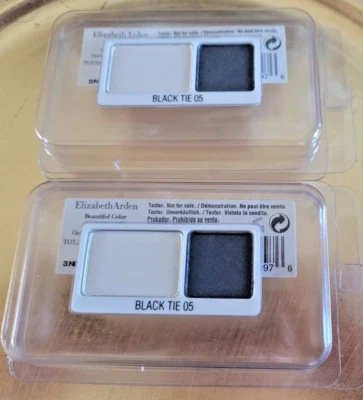 2x Elizabeth Arden Beautiful Color Eyeshadow Duo Black Tie  Refill .11 oz - Image 1 of 2