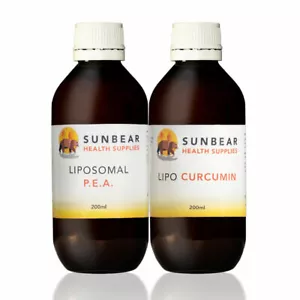 Lipo PEA (Palmitoylethanolamide) 200ml + Liposomal Curcumin 200ml-Sunbear Health - Picture 1 of 12