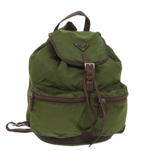 Prada Khaki Synthetic Backpack Bag Authentic