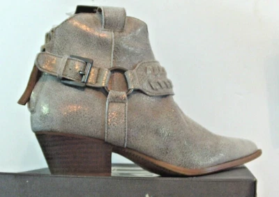 Botines occidentales Dingo Keepsake DI 111 para mujer de cuero dorado polvoriento talla 7,5 M Foto 1 de 4