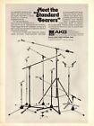 vtg 70s AKG ACOUSTICS MICROPHONE STANDS MAGAZINE PRINT AD Studio Pinup Page 