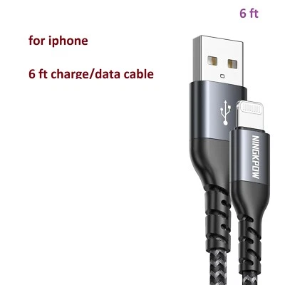 6 ft  iPhone Charger Cable Lightning MFi Certified- - Image 1 of 4
