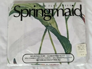 LENZUOLA DOPPIA VINTAGE DAMIGELLA DI PRIMAVERA "Cancuun" uccellino del paradiso floreale nuova con scatola - Foto 1 di 6