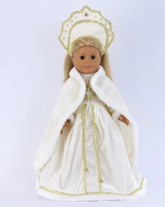 Vestiti per bambola 18" vestito bianco copricapo russo adatto per bambola ragazza americana - Foto 1 di 4