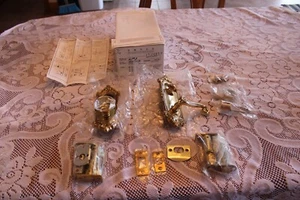 Emtek Hardware Polished Brass Victorian Glass Diamond Entry Door Knob 8090 NIB - Picture 1 of 20