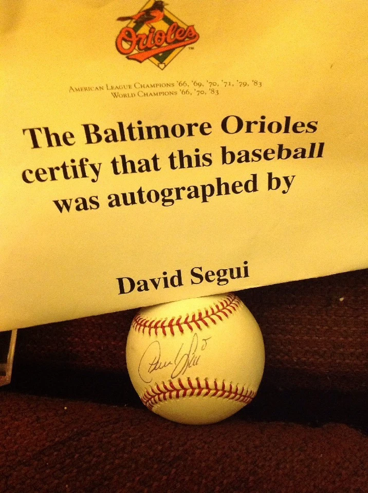 David Segui Signed Autographed MLB Foto 1 de 2