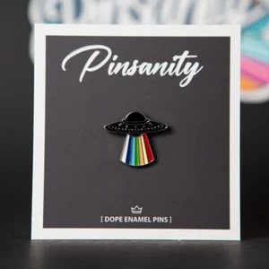Pin esmaltado arco iris OVNI - Envío rápido desde EE. UU. - Espacio - Imagen 1 de 2