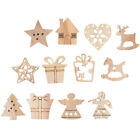  54 Pcs Christmas Wooden Accessories Gifts Decoupage Supplies