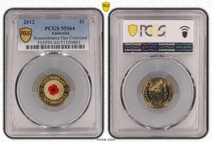 Australia 2012 Red Poppy $2 Coloured Coin PCGS MS64 #0861 - Picture 1 of 1