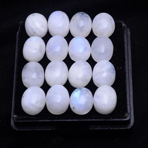 16 Pcs Natural Blue Shine Moonstone 10mmx8mm Oval Cabochon Untreated Gemstones - Picture 1 of 8