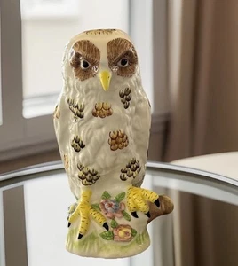 Vintage MMA Ceramic Owl On Branch With Flowers Figurine/Statue Used - Picture 1 of 16