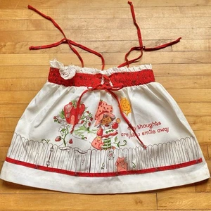 Vintage Strawberry Shortcake Dress Or Top 1980s RARE Shoulder Ties Childrens 8 ? - Picture 1 of 6