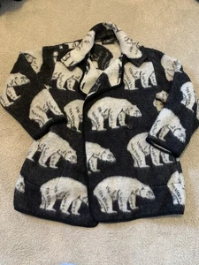 Vintage Lillunn Eisbär Wolldecke Mantel Made in Norway Größe M - Bild 1 von 10