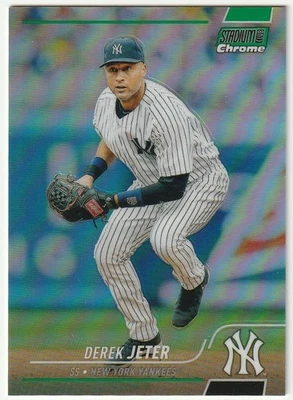 DEREK JETER 2022 STADIUM CLUB CHROME #35- GREEN REFRACTOR #36/99- NEW YORK - HOF - Image 1 of 2