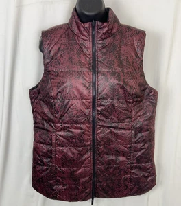 Chicos Zenergy Reversible Spiced Bordeaux Snakeskin Vest Womens Size 2 NWT $99 - Picture 1 of 13