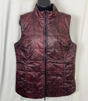 Chicos Zenergy Reversible Spiced Bordeaux Snakeskin Vest Womens Size 2 NWT $99 - Image 1 of 4