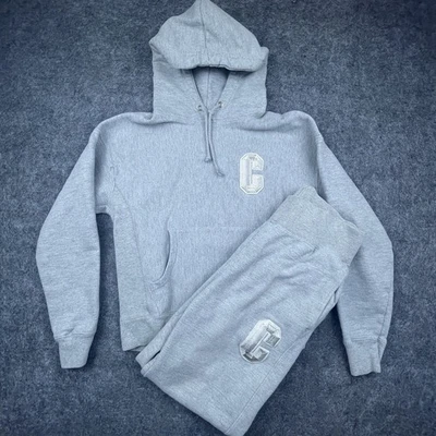 Champion Reverse Weave Sweatsuit Womens Medium Grey Silver Pants Hoodie Track - Image 1 of 4