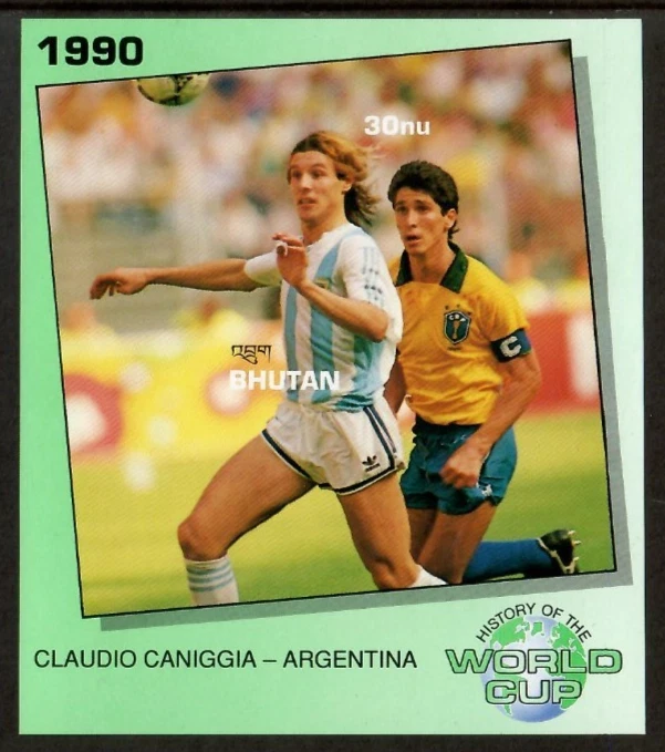 Bután 1991 - Copa Mundial de Fútbol - Hoja de estampillas de recuerdo IMPERF - Scott #1043 - MNH Foto 1 de 1