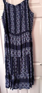 Summer strappy dress, blue size 20 ruched bodice and with same material shawl - Picture 1 of 7