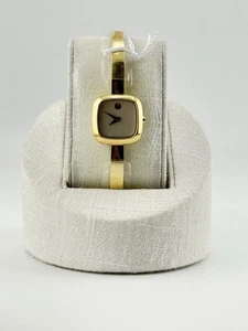 Movado Museum klassischer Armreif champagnerfarbenes Zifferblatt mit Sonnenschliff 0608058 brandneu in Box - Bild 1 von 6