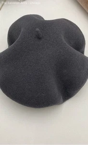 Heritage Par Laulhere Mens Black Merino Wool Fitted Beret Hat One Size - Picture 1 of 6