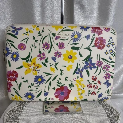 Kate Spade Leather Garden Bouquet Laptop Sleeve 15” X 11” - Image 1 of 4
