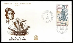 SG72H TAAF 1980 FDC Juan Sebastián Elcano (1486-1526), Navigator - Picture 1 of 2
