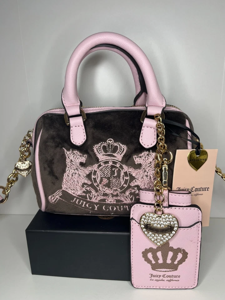 Nuevo con etiquetas Bolso Cartera Juicy Couture Clásico Scottie Dog Mini en Chocolate/Rosa Foto 1 de 4