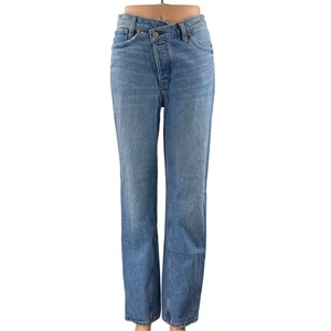 NEU Abercrombie & Fitch The Dad High Rise Blue Straight Denim Jeans Gr. 26 - Bild 1 von 6