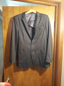 Saks Fifth Ave Blazer Jacket Modern Unconstructed Travel Work Gray M/L - Picture 1 of 5