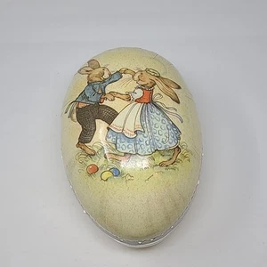 Coniglietti danzanti uova tedesche vintage riempibili in cartapesta Pasqua 10" - Foto 1 di 7