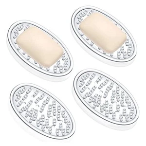 Plastic Soap Holder Dish Bar Saver Tray with Holes Soap Sponge Holder 4 Clear - Picture 1 of 7