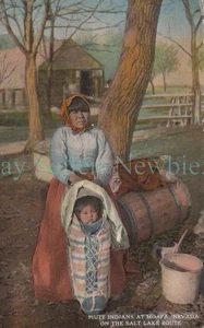 Moapa Nevada NV- PIUTE INDIAN W/ BABY-Postcard Paiute Native Americana Las Vegas - Picture 1 of 2