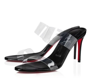 Christian Louboutin Just Nothing 85 mm Mules - Patent leather and TPU 40/10 US - Picture 1 of 15