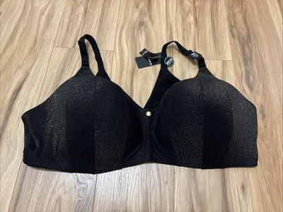Torrid 46DD Wire Free Lined Shine Bra 360° Back Smooth - Black Gold Glimmer -NEW - Image 1 of 4