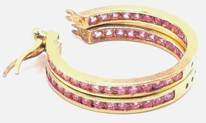 Ross-Simon 18K Gelbgold & Sterling Silber Creolen mit Inside-Out Rosa - Bild 1 von 15