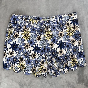 Jade Melody Tam Women’s Size 2 Blue Blossom Floral Scallop Hem Shorts - Picture 1 of 4