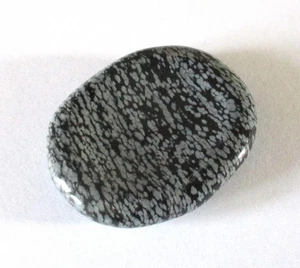 Edelstein~Daumenstein~Augenstein ~ Schneeflockenobsidian ~ Handschmeichler Nr. 2 - Bild 1 von 3