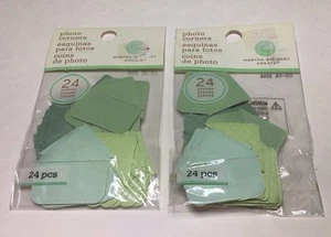 Martha Stewart geprägte Fotoecken blau aquagrün versiegelt 2 Packungen à 24 - Bild 1 von 12