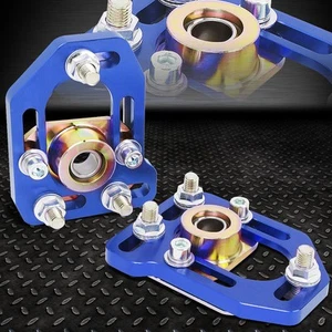 PARA 79-89 FORD MUSTANG DELANTERO AJUSTABLE +/- 3.0 CAMBER +/- 2.0 PLACAS DE RUEDAS AZUL - Imagen 1 de 5