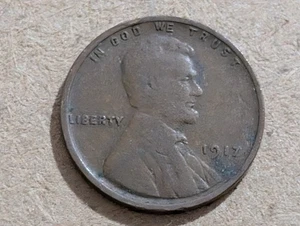 1917 P Lincoln Wheat Penny Cent No Mint Mark Coin USA Vintage World War 1 WW1 - Picture 1 of 2
