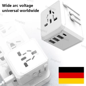 Reiseadapter Weltweit 1 AC Steckdosenadapter mit 3 USB-A,1 USB C,US/UK/AU/EU/CN - Bild 1 von 9