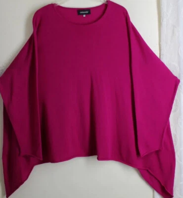 Suéter Top Eskandar O/S A Rosa Púrpura 100% Cachemira Largo 38"L Foto 1 de 4