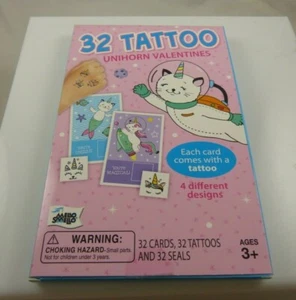 Valentinstag Tattoo Unihorn Einhorn Katze Mello Smellow Valentinstag Unicorn Kitty - Bild 1 von 5