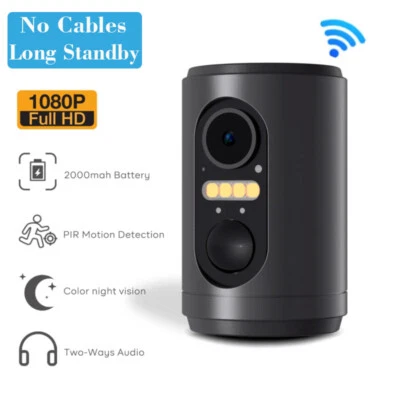1080P Wifi Wireless PIR Bewegungserkennung integrierter Akku IR Überwachungskamera IP - Bild 1 von 4