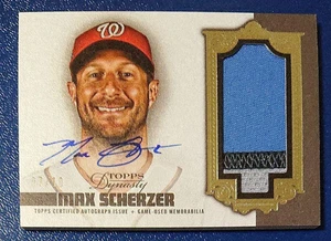 Max Scherzer Autogramm Dynasty Baseball Karte Nationals NM-EX Abzeichen 7/10 - Bild 1 von 2