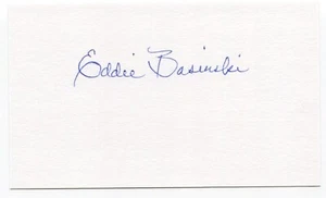 Eddie Basinski 3x5 Index Card Autographed Signature Brooklyn Dodgers All Star - Picture 1 of 2